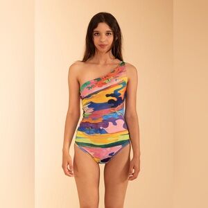Samantha Pleet Cascade Swimsuit Liquid Landscape XS - NWT